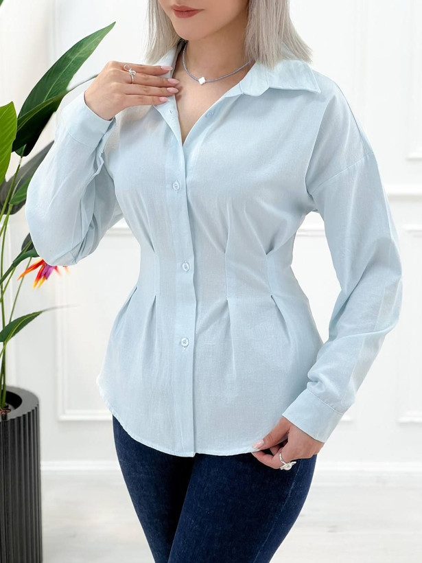 شومیز مانتویی مدل پشت بندی جنس پری سیلک ریزشی دارای رنگبندی سایز ۳۸.۴۴